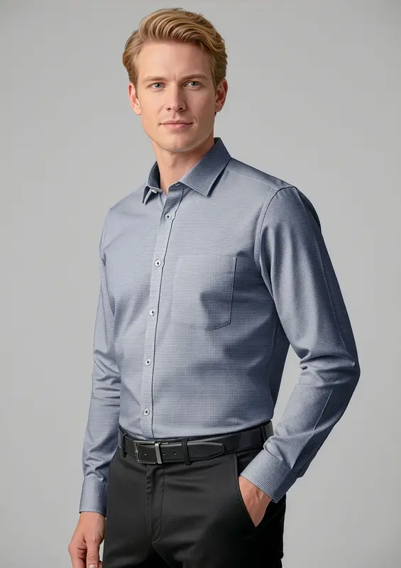 Bristol Mens Classic Long Sleeve Shirt – Shirts – available in white colour