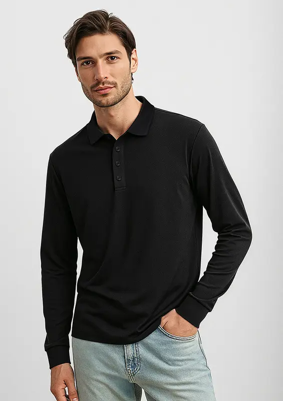 Action Mens Long Sleeve Polo – Polo Shirts