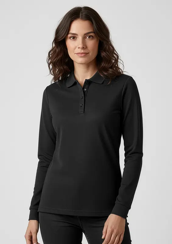 Action Womens Long Sleeve Polo – Polo Shirts