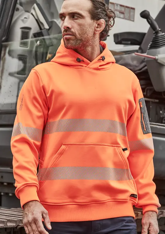 Unisex Streetworx Segmented Tape Water Resistant Hoodie – Hoodies – available in orange, yellow colours