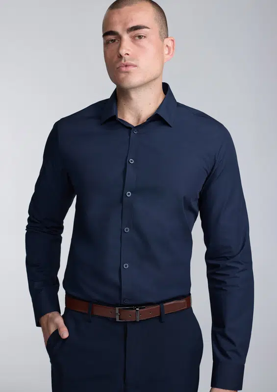 Lexington Mens Slim Fit Long Sleeve Shirt – Shirts – available in black, blue, grey, white colours