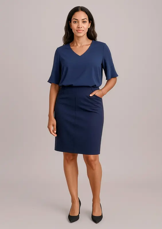Siena Womens Bandless Pencil Skirt – Skirts – available in black, blue colours