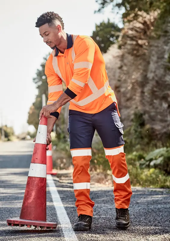 Mens Bio Motion Hi Vis Taped Pant – Roughalls & Overalls – available in orange colour