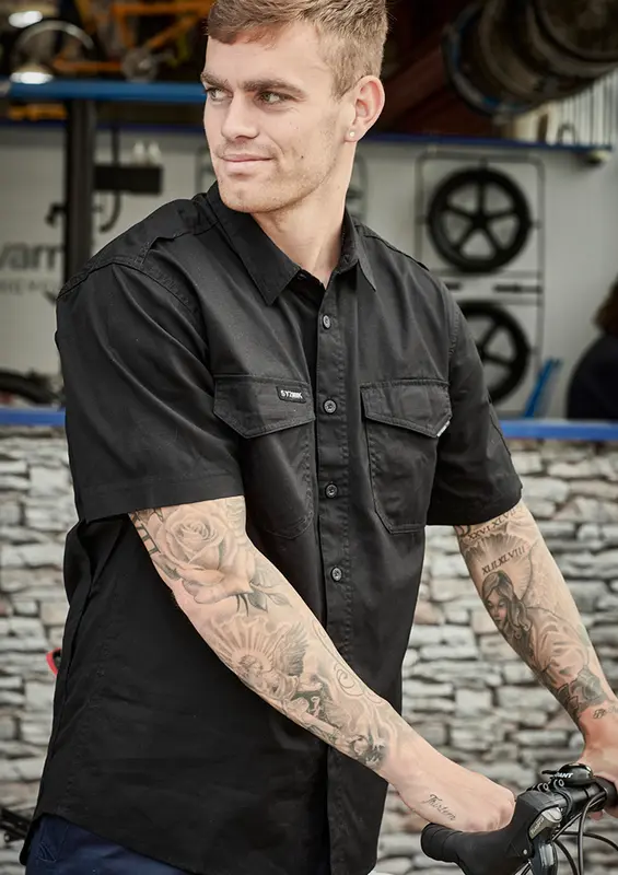 Mens Rugged Cooling Short Sleeve Shirt – Shirts – available in beige, black, blue colours