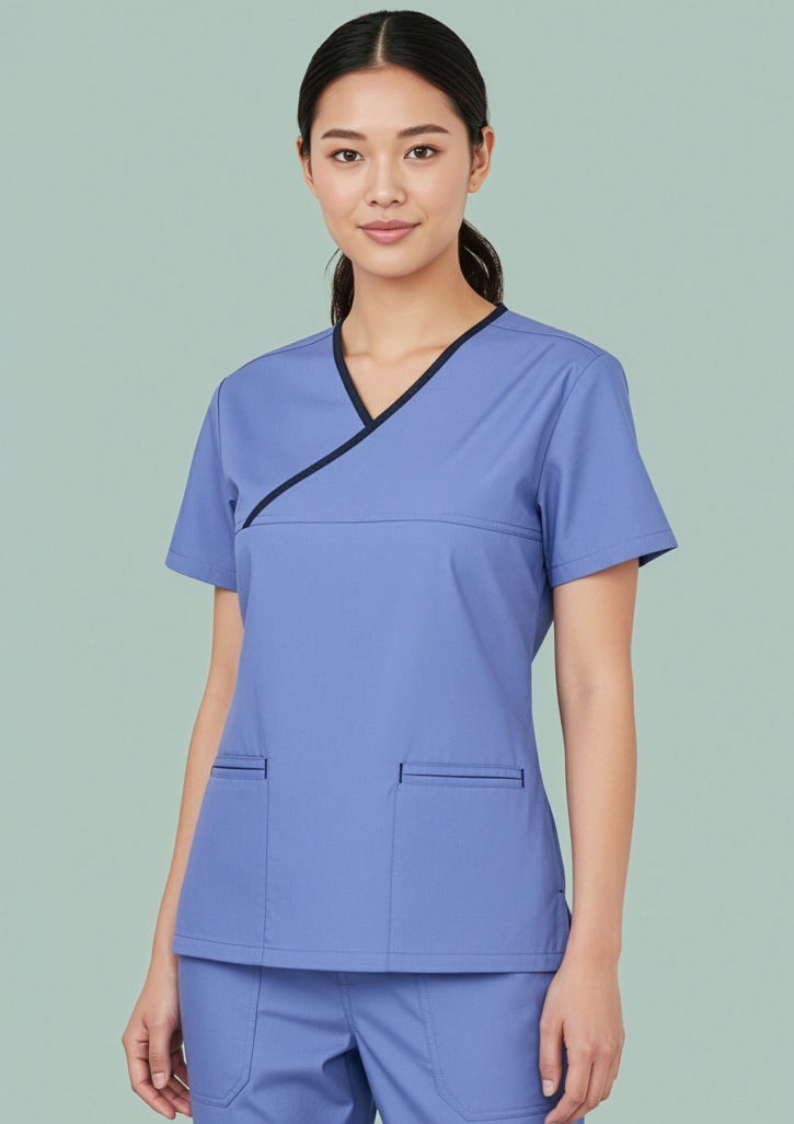 Womens Contrast Scrub Top