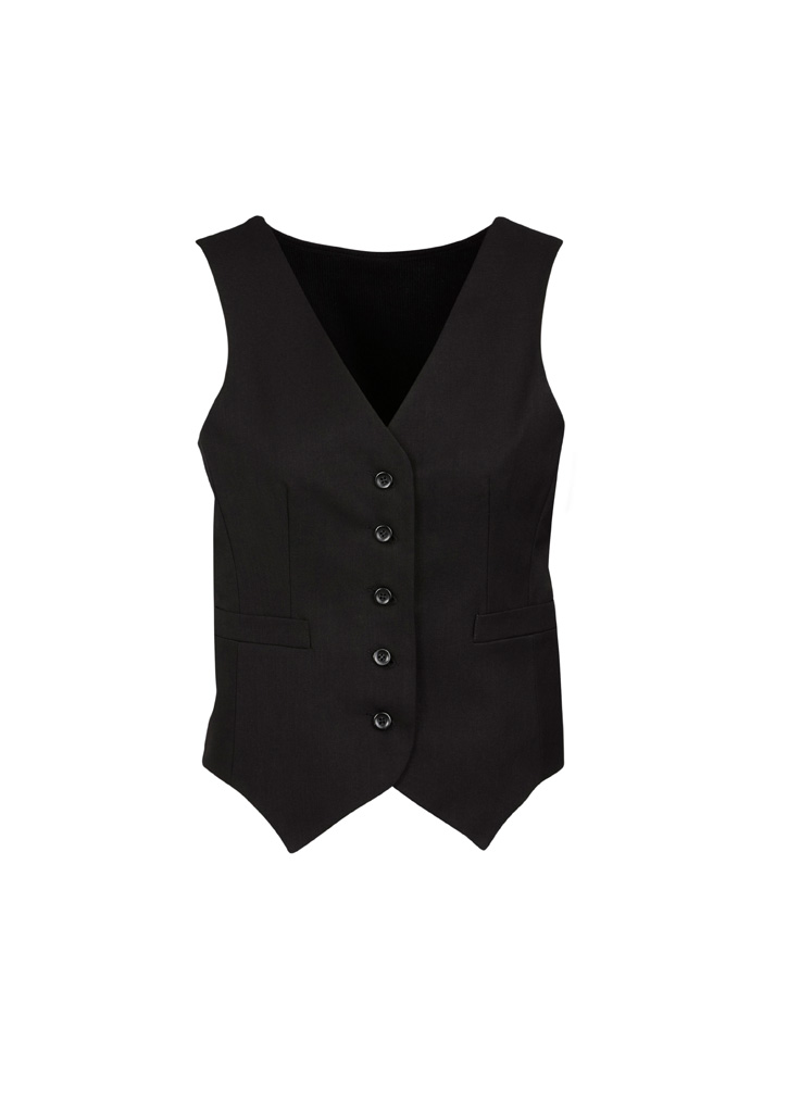 Cool Stretch Womens Peaked Vest with Knitted Back – Vests – Biz Corporates – available in Black – thumbnail 1 of 3