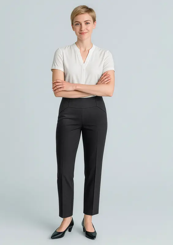 Cool Stretch Womens Bandless Slim Leg Pant – Pants – available in black, blue colours