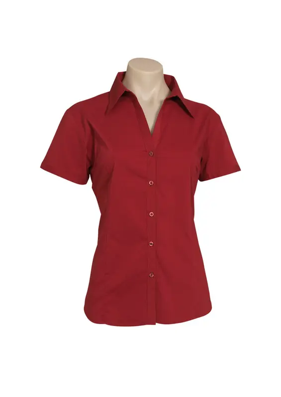 Metro Womens Short Sleeve Shirt – Shirts – available in red colour