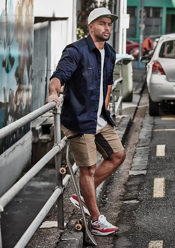 Mens Streetworx Stretch Short – Roughalls & Overalls – available in beige, black, blue colours