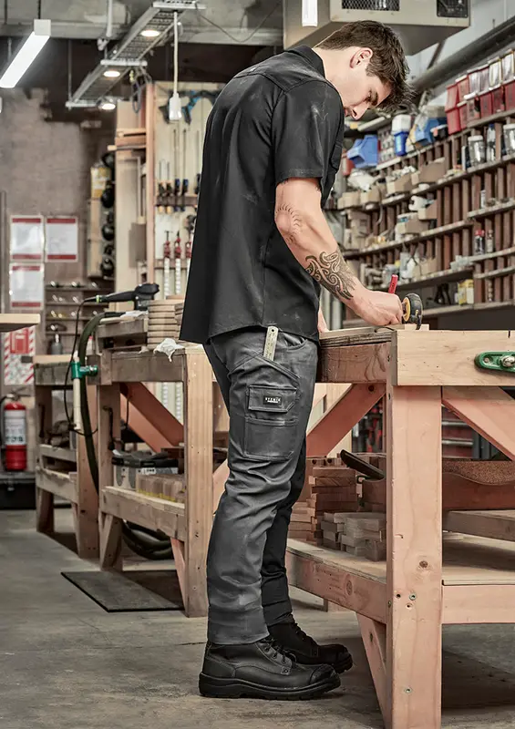 Mens Essential Basic Stretch Cargo Pant – Pants – available in beige, black, blue colours