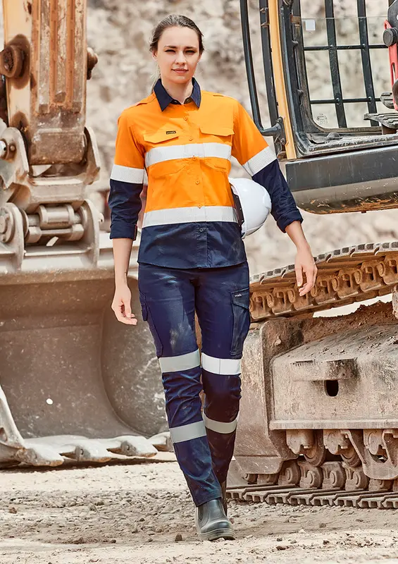 Womens Essential Stretch Taped Cargo Pant – Roughalls & Overalls – available in blue colour