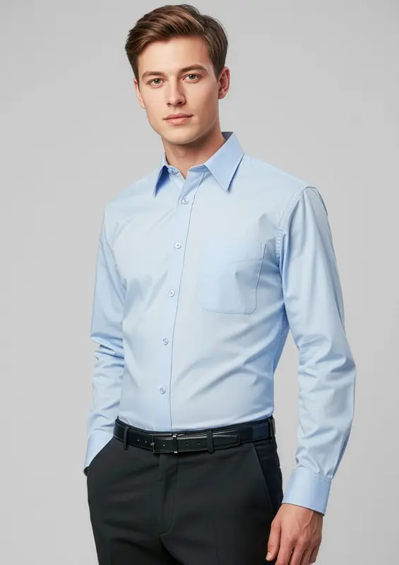Base Mens Long Sleeve Shirt – Shirts – available in black, blue, white colours