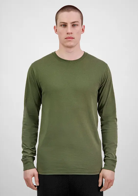 Basis Mens Long Sleeve Tee – T Shirts – available in beige, black, blue, green colours and 2 more