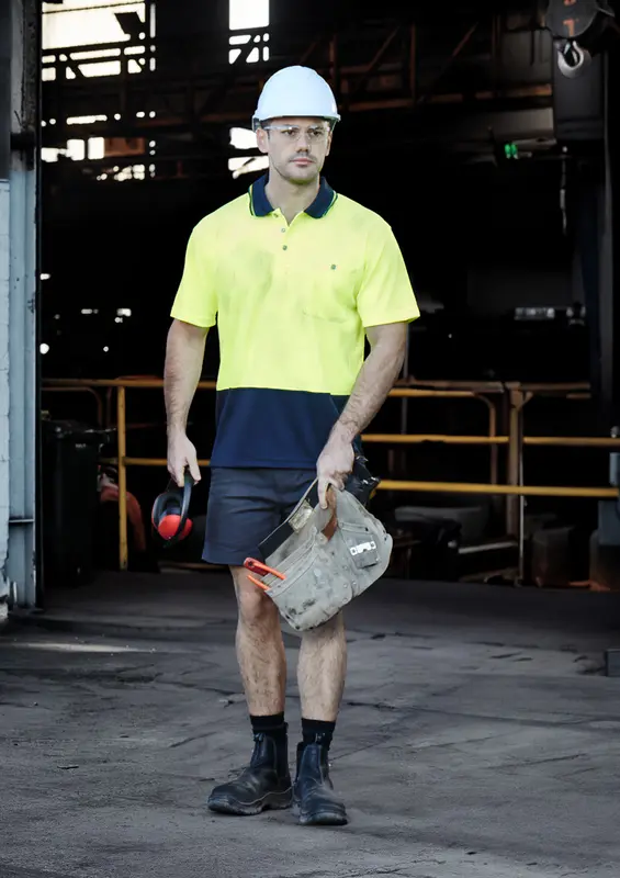 Unisex Hi Vis Basic Short Sleeve Polo – Roughalls & Overalls – available in orange, pink, yellow colours