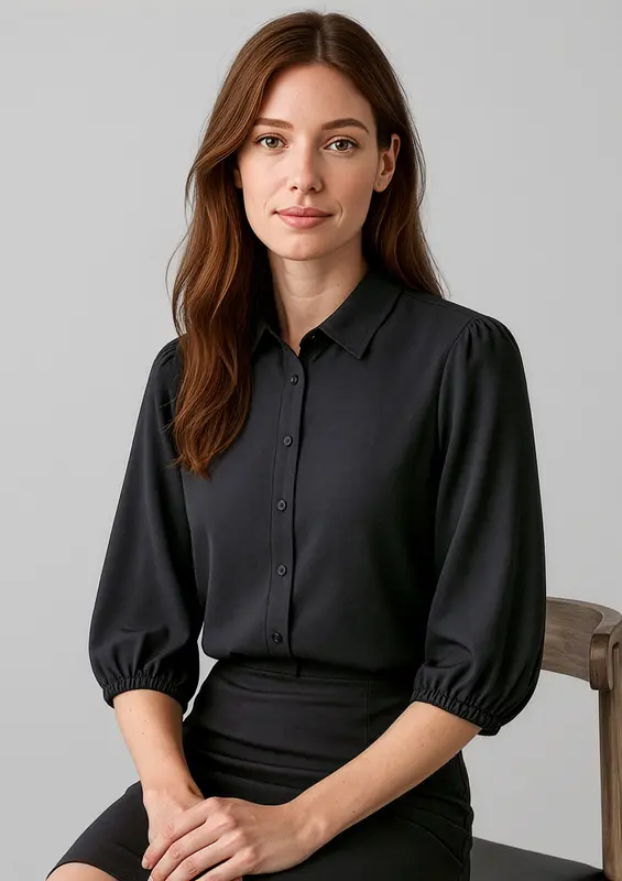 Lucy Womens 3/4 Sleeve Blouse – Shirts – available in black, blue colours