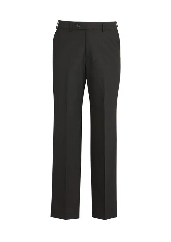 Comfort Wool Stretch Mens Flat Front Pant – Pants – available in black colour