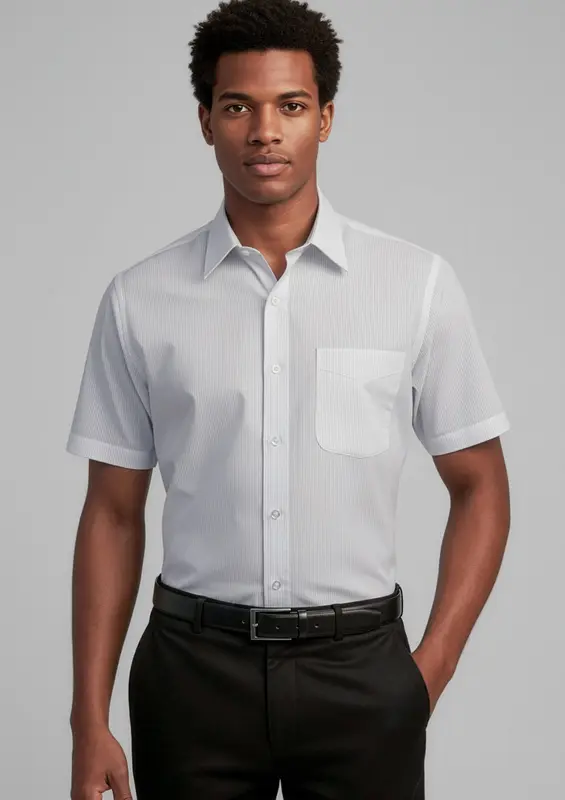 Ambassador Mens Short Sleeve Shirt – Shirts – available in blue, silver colours