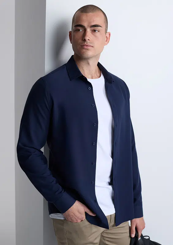 Quick Dry Movement Mens Long Sleeve Shirt – T Shirts – available in black, blue, white colours