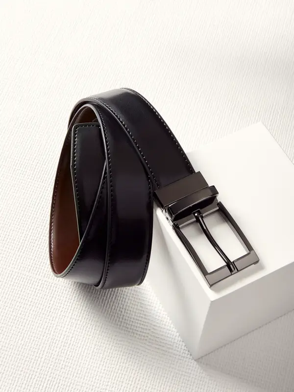 Leather Mens Reversible Belt – Accessories – available in black colour