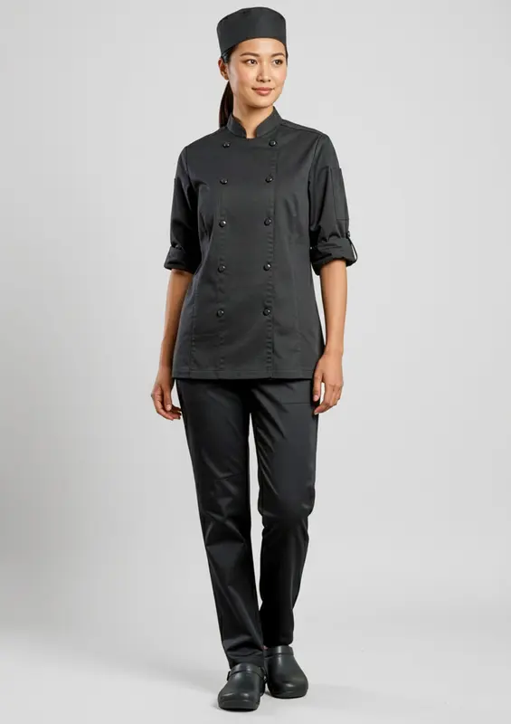 Saffron Womens Chef Flex Pant – Pants – available in black colour