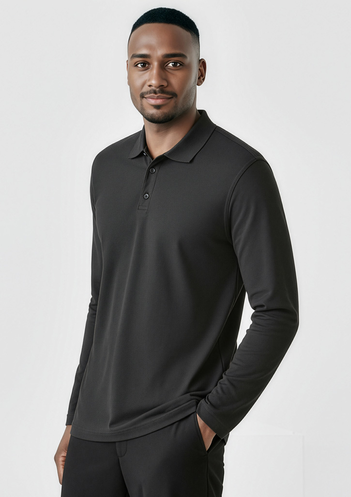 Mens Crew Long Sleeve Polo