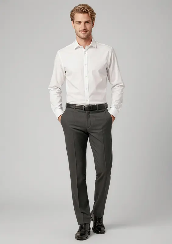 Classic Mens Flat Pant – Pants – available in black, blue colours