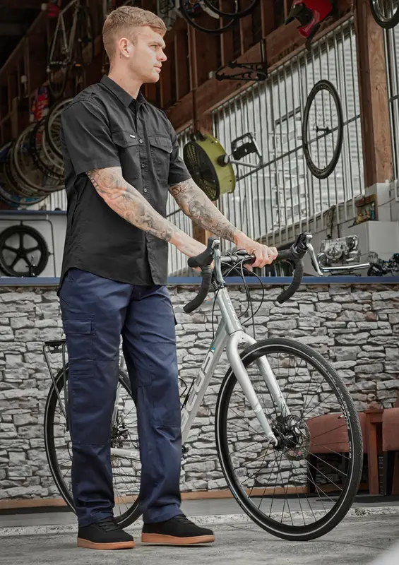 Mens Midweight Drill Cargo Pant (Stout) – Pants – available in black, blue colours