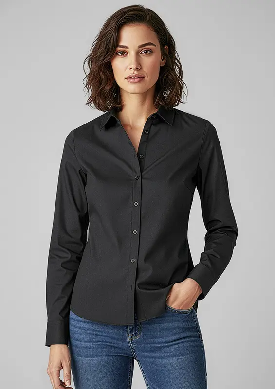 Memphis Womens Long Sleeve Shirt – Shirts – available in black, blue, green, grey colours and 1 more