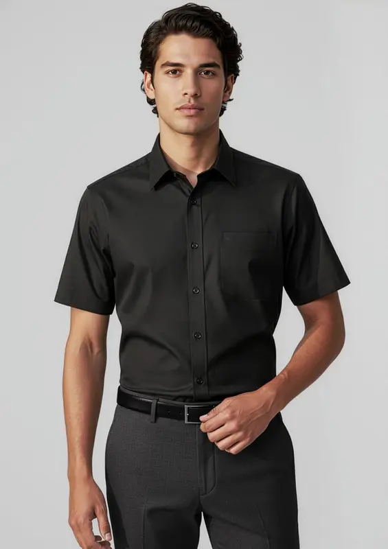 Base Mens Short Sleeve Shirt – Shirts – available in black, blue, white colours
