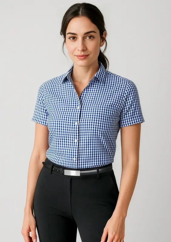 Springfield Womens Short Sleeve Shirt – Shirts – available in blue colour