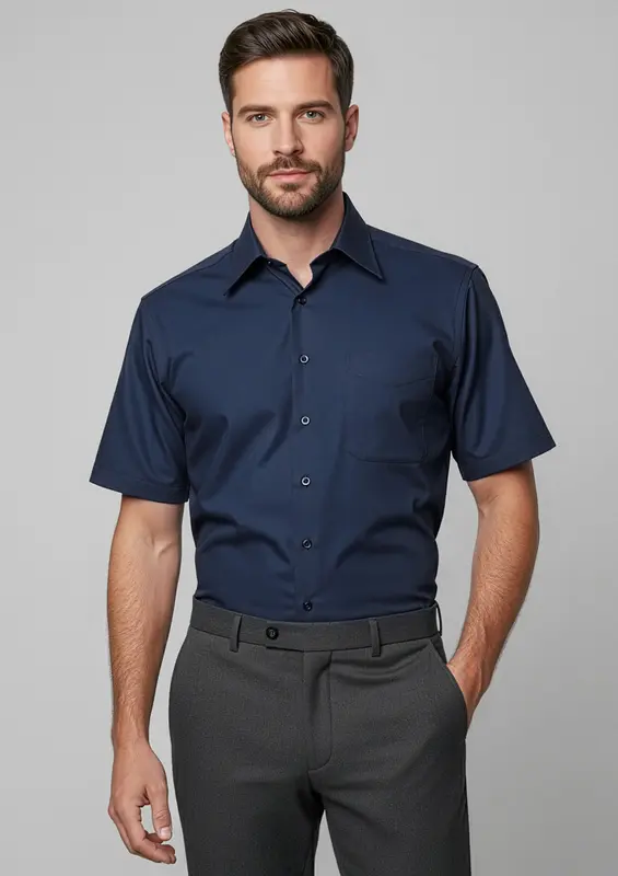 Metro Mens Short Sleeve Shirt – Shirts – available in black, blue, white colours