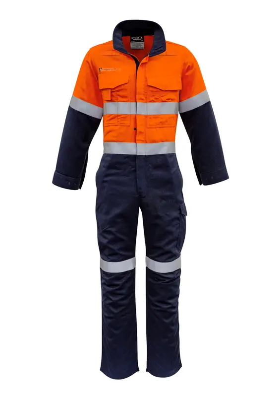 Mens Orange Flame Overall - Hoop Taped – Roughalls & Overalls – available in orange, yellow colours