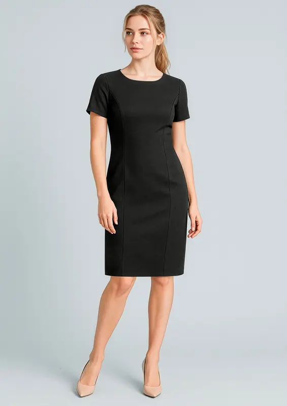 Cool Stretch Womens Short Sleeve Shift Dress