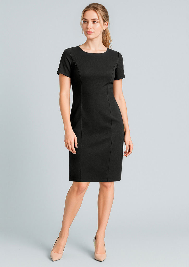 Cool Stretch Womens Short Sleeve Shift Dress