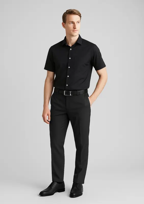 Comfort Wool Stretch Mens Slimline Pant – Pants – available in black, blue colours
