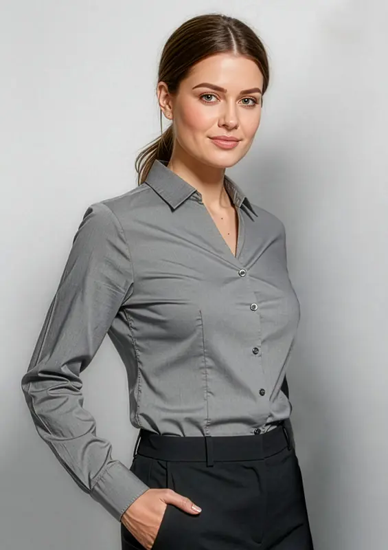 Monaco Womens Long Sleeve Shirt – Shirts – available in black, blue, white colours