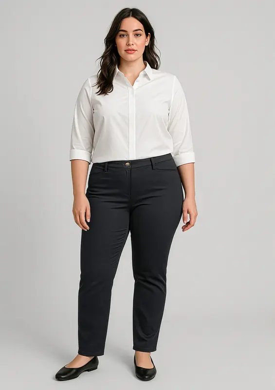 Traveller Womens Slim Leg Stretch Chino Pant – Pants – available in black, blue colours