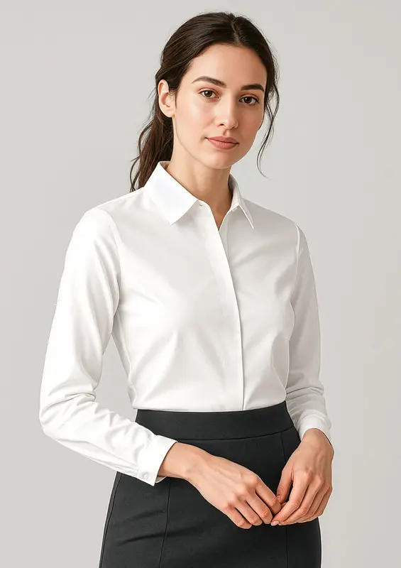 Charlie Womens Long Sleeve Shirt – Shirts – available in black, blue, white colours