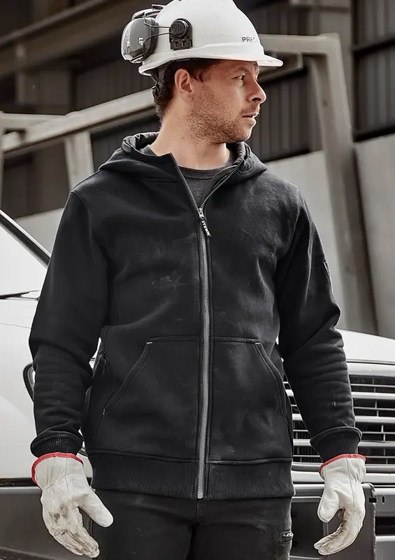Unisex Zip Front Multi-Pocket Hoodie – Roughalls & Overalls – available in black, blue colours
