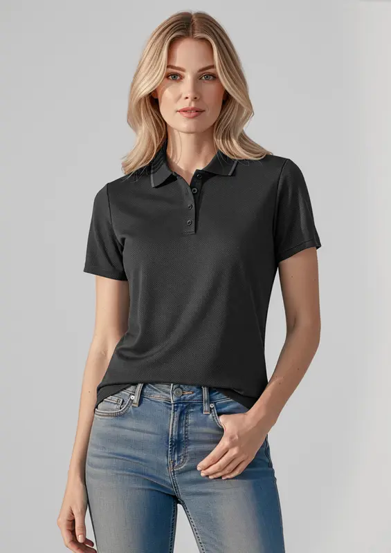 Echo Womens Short Sleeve Polo – Polo Shirts – available in black, blue colours