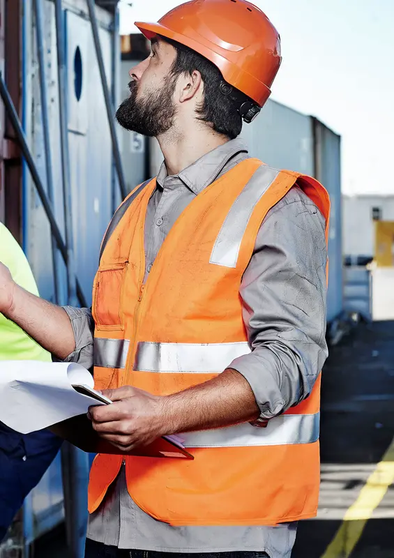 Unisex Hi Vis Zip Vest – Roughalls & Overalls – available in orange, pink, yellow colours