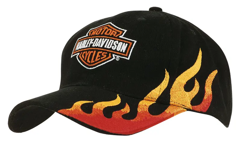 Brushed Heavy Cotton with Flame Embroidery – Baseball Caps – available in multi colour