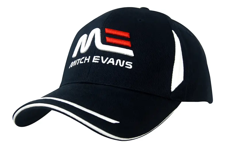 Brushed Heavy Cotton with Crown Inserts, Peak Trim & Sandwich – Baseball Caps – available in black, blue, red, white colours