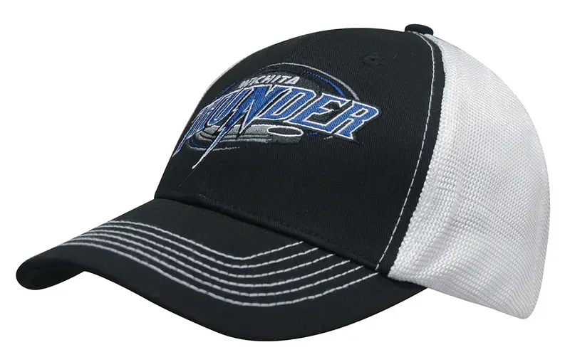 Chino Twill with Hi Tech Mesh Back – Baseball Caps – available in black, white colours