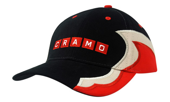 Brushed Heavy Cotton with Inserts/Embroidered Lines on Crown & Peak