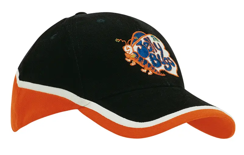 Brushed Heavy Cotton Tri-Coloured Cap – Baseball Caps – available in multi colour