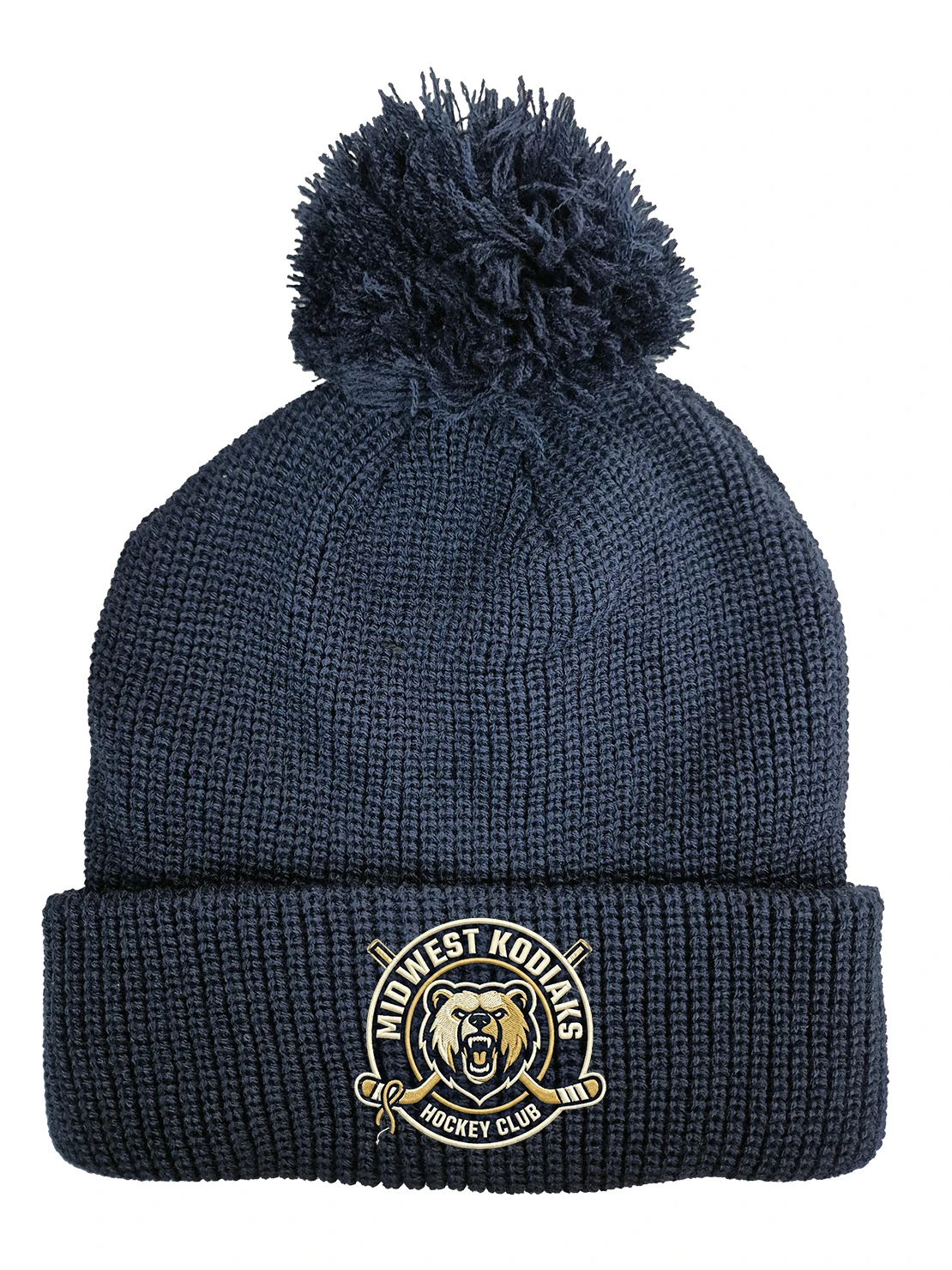 6 SEAM KNITTED BEANIE W/- POM POM