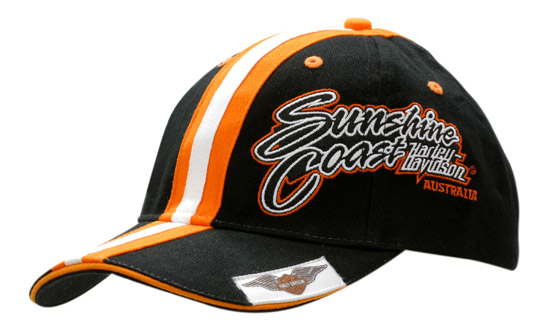 Brushed Heavy Cotton with Sandwich Trim & Fabric Stripes on Crown & Peak