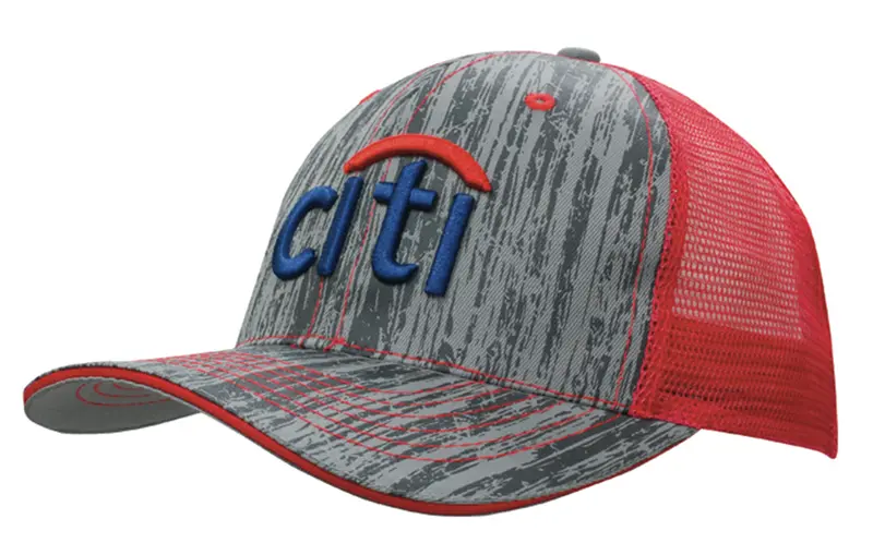 Wood Printed With Mesh Back – Trucker Caps – available in blue colour