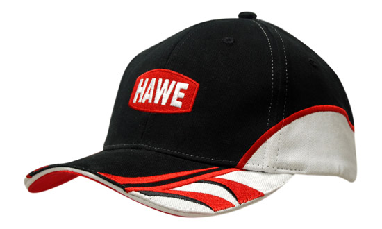 Brushed Heavy Cotton with Sandwich Trim and Crown/Peak Inserts & Embroidery